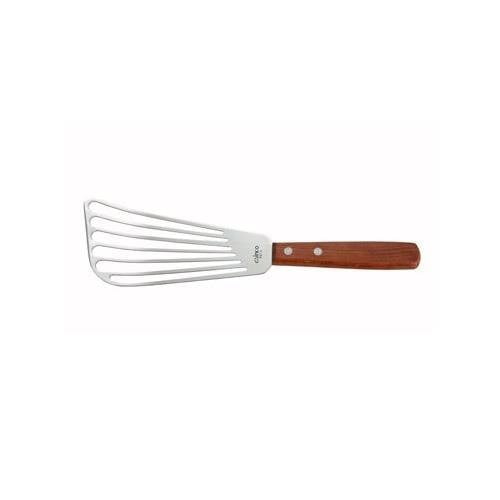 Paderno World Cuisine stainless steel perforated offset spatula 2 7/8 width 