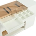 thumbnail image 3 of Aukfa Vanity Dresser Storage Cabinet with Glass Tabletop for Women Bedroom,White, 3 of 7