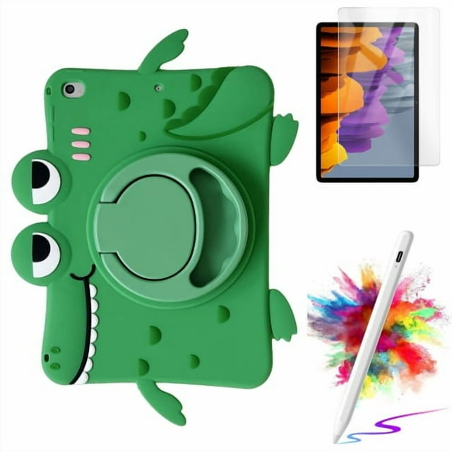 For iPad 9th 8th 7th Generation Case With Screen Protector With Stylus Pen, iPad 10.2 2021/2020/2019 Case, SuperShield 3 in 1 Heavy Duty Stand Cover - Green2