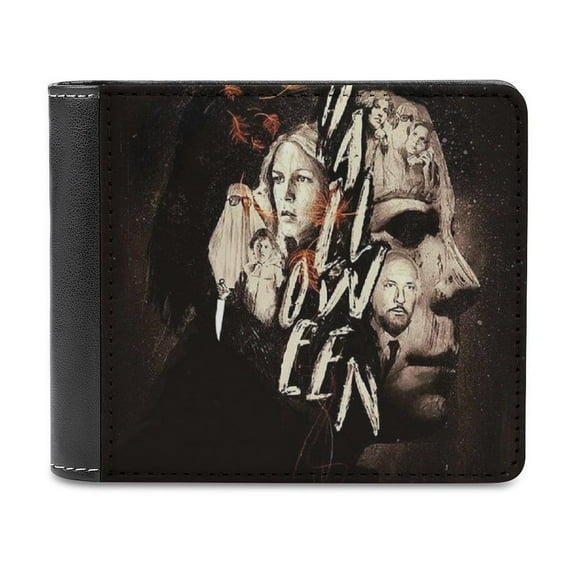 Halloween Michael Myers Horror PU Leather Wallet With Card Slots Bifold Wallet Money Organizers Holder Gift For Men And Women