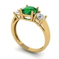 thumbnail image 2 of 1.5 ct Round Cut Simulated Emerald Three-Stone Engagement Ring for Women in 18K Yellow Gold, 2 of 5