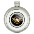thumbnail image 1 of Wonder Woman Movie Golden Lasso Logo Round Stainless Steel 5oz Hip Drink Flask, 1 of 4