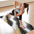 thumbnail image 6 of Black White Marble Gold Wave Pattern Hot Yoga Mat Towel Non Slip for Hot Yoga - Quick-Drying Yoga Mat Cover with 4 Corner Pockets with Travel Bag - Hot Yoga Towel Non Slip 74"x26", 6 of 6