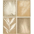 thumbnail image 3 of PixonSign Framed Wall Art Grunge Brown Tropical Island Leaf Posters, Set of 4 Nature Wilderness Wall Decor Prints, Botanical Floral Wall Décor, Adhesive Canvas Print for Bedroom - 12"x16" Natural, 3 of 5