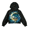 thumbnail image 5 of Xoenoiee Panda Moon Leaves Star Print Girls's Cropped Sweatshirts Fall Sweaters Fashion Hoodies Half Zip Pullover Long Sleeve Shirts Clothes with Pocket, 7-8 Years, 5 of 7