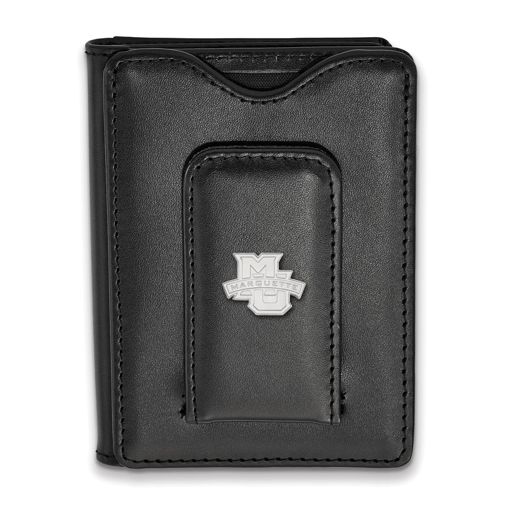 Jewel Tie 925 Sterling Silver with Gold-Toned University of Missouri Black Leather Wallet