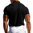 thumbnail image 3 of FAIWAD Men's Classic Shirts Slim Muscle Short Sleeve Golf Tshirts Summer Casual Button Down Workout Tops, 3 of 9