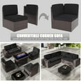 thumbnail image 5 of Outdoor Patio Furniture Set 6 Pieces Sectional Conversation Sofa Set Brown Rattan Sofa Set with Coffee Table, 5 of 7