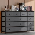 thumbnail image 6 of Dresser TV Stand for 55" TV with 13 Drawers, Wide Dresser for Bedroom, Large Dressers & Chest of Drawers for Bedroom Living Room Entryway, Sturdy Metal Frame, 39.4"Wx 31.5"H x 11.8"D,Dark Gray, 6 of 13