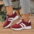 thumbnail image 3 of Pandaie Espadrilles de Mode pour Femmes Tendance à Tige Basse Classiques Rétro Chaussures Décontractées pour Dames Antidérapantes Confortables pour Course et Marche avec Soutien de la Voûte Plantaire Rouge Taille 8, 3 of 8