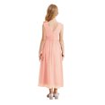 thumbnail image 2 of Yartina Kids Girls Chiffon Dress Ruched Junior Bridesmaid Dress A Line Swing Maxi Formal Pageant Prom Pink 8, 2 of 7