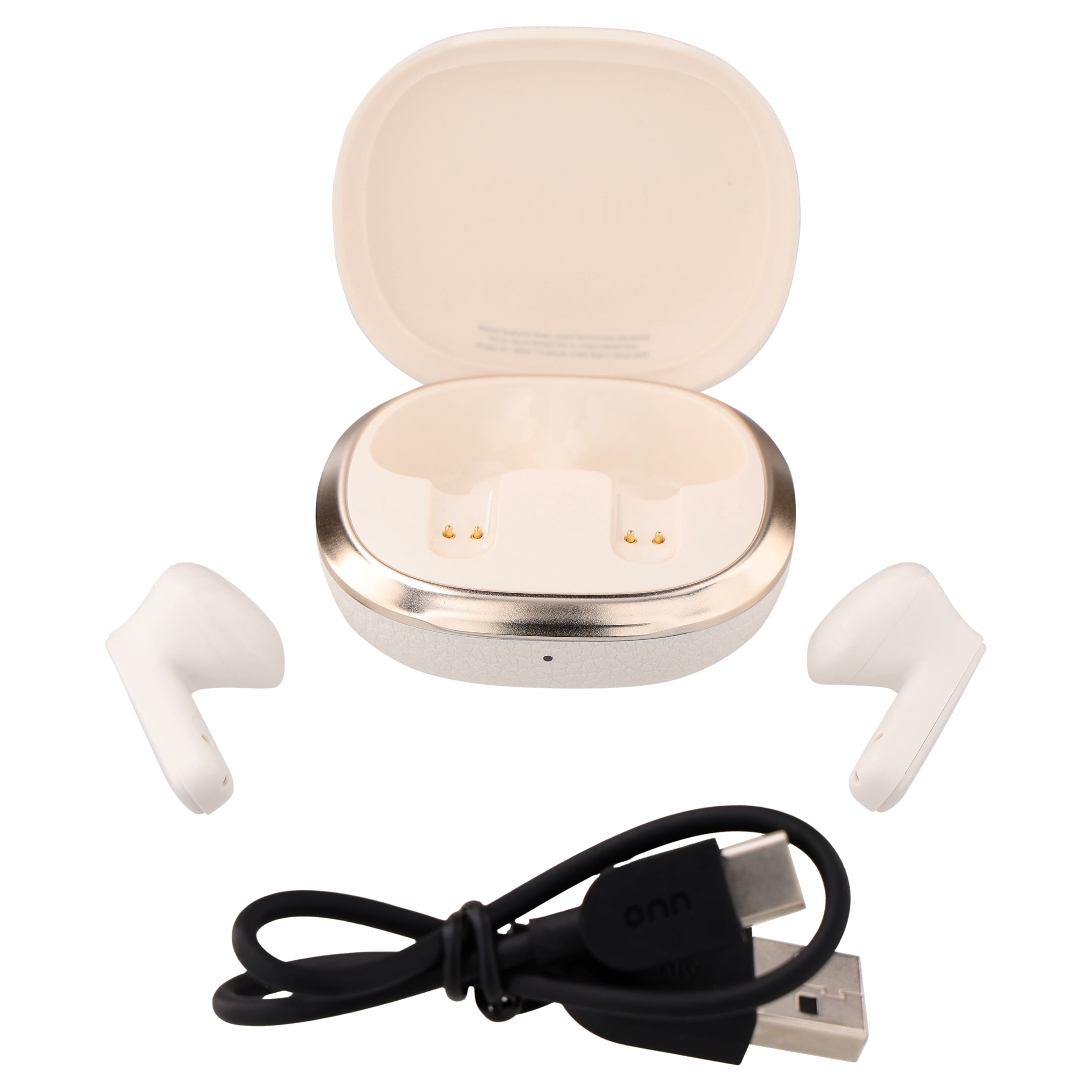 onn Hushbyte Wireless Earbuds, White
