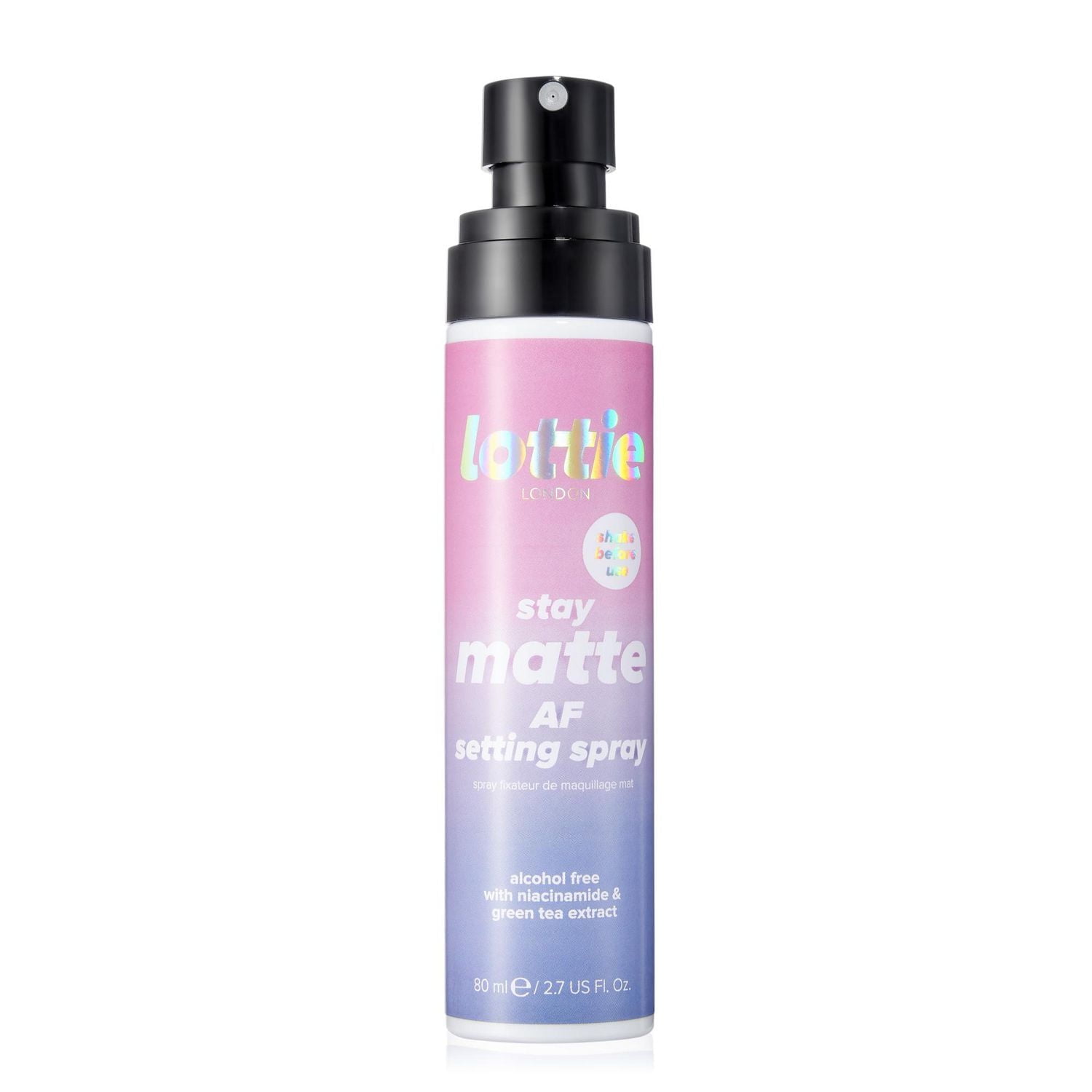 Lottie London - Stay Matte AF Setting Spray - Alcohol Free with Niacinamide & Green Tea Extract (80ml)