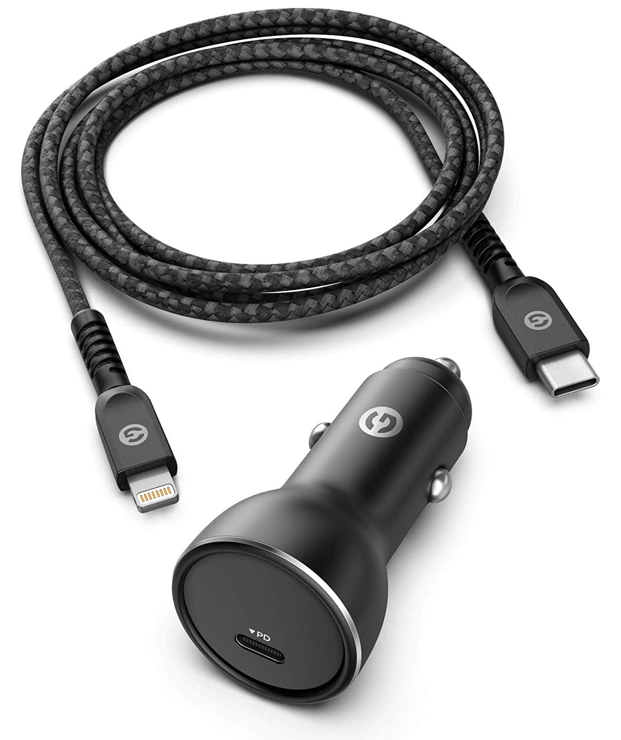 Galvanox Apple iPhone Car Charger (18W Fast Charging) Braided 6ft Apple MFi Certified C to