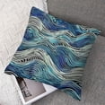 thumbnail image 2 of Wave Pillows Ocean Sea Water Gradient Blue Beach Waves Lines Stripes Throw Pillow Cover Decorative Pillow Case Square Cushion Accent, 2 of 7