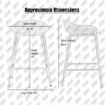 thumbnail image 3 of 2xhome - Set of 2 White 25" Seat Height Black Molded Plastic Bar Stool Modern Barstool Counter Stools with Backs and armless Metal Legs, 3 of 8