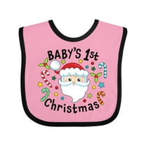 Inktastic Baby's 1st Christmas Santa with Candy Canes Boys or Girls Baby Bib