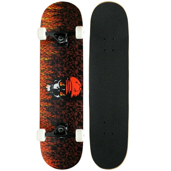 PRO Style Skateboard Complete Red Flame Free Shipping!!
