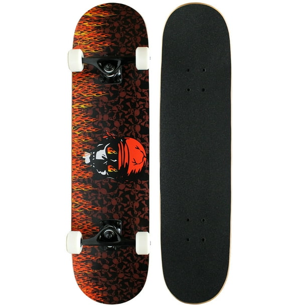 PRO Style Skateboard Complete Red Flame Free Shipping!!