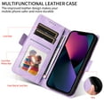 thumbnail image 2 of Designed for iPhone 16 Pro Max Case Wallet, Flip Folio Cover with Embossed PU Leather Stand Credit Card Holders Slots Wrist Strap Full Body Protection Phone Case for iPhone 16 Pro Max - Purple, 2 of 13