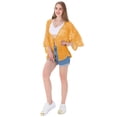 thumbnail image 3 of Women's Floral Sheer Lace cover up Loose Kimono Cardigan Capes, Yellow, One Size, 3 of 3