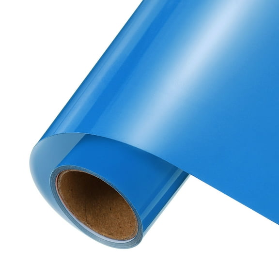 Uxcell Blue Heat Transfer Vinyl, 12 Inch x 5ft Iron-on Vinyl Roll for Decal Cutting, Signs, Scrapbooking, DIY Craft, Home Decoration