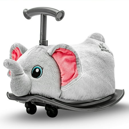 Yvolution Kids Ride on, My Buddy Rock and Roller, Plush Elephant, 2 Modes, 10 months to 3 Years, 1 Pack