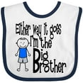 thumbnail image 3 of Inktastic Either Way It Goes, I'm the Big Brother Boys Baby Bib, 3 of 4
