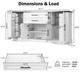 thumbnail image 3 of 63" Farmhouse Barn Door Sideboard Cabinet, Coffee Bar Station with 2 Drawers, Adjustable Shelves and Storage Racks for Kitchen, Living Room or Entryway, 3 of 12