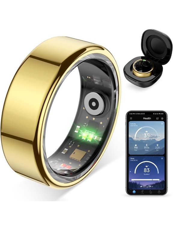 R02  Ring,  Ring for Women and Men, with a  Case, Supports ,  , Sleep  , No Subscription Fee. (, 8#)