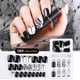 thumbnail image 1 of Uñas postizas reutilizables, 24 piezas de plástico para uñas postizas, regalo para mujeres, uñas postizas adhesivas, cobertura total., 1 of 2