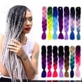 thumbnail image 4 of Nvzi Extensiones de cabello trenzado de ganchillo, 3 piezas, 23.6 pulgadas de largo, resistentes al calor, trenzadas de ganchillo, preestiradas, sin nudos, para peinado DIY, B140, 4 of 4
