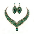 thumbnail image 2 of Xinyolin Bridal Earrings Necklace Set - Water Drop-shaped Rhinestones Geometric Jewelry, 2 of 7