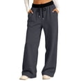 thumbnail image 5 of XXWXYD Girls Boys Baggy Sweatpants Straight Leg Open Bottom Casual Sweat Pants Drawst𝗋ing Color Block Wide Leg Track Pants Joggers, 5 of 7