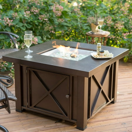 Hiland Decorative Fire Pit Hammered Bronze Finish