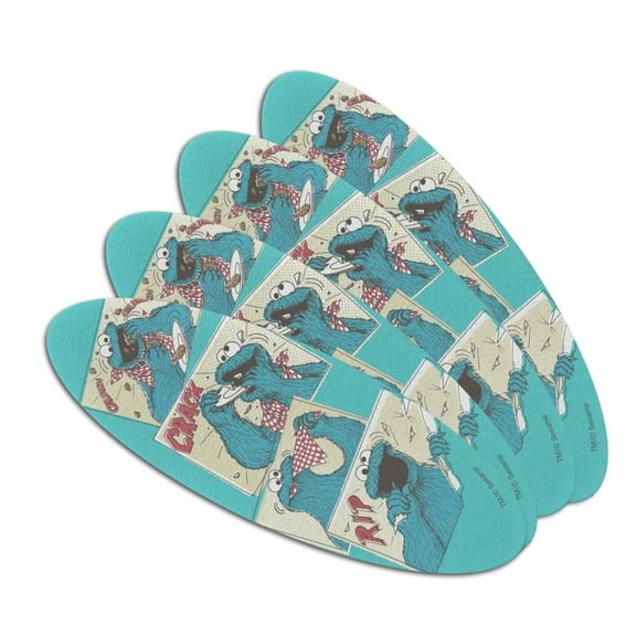 Sesame Street Cookie Monster Comic Double-Sided Oval Nail File Emery Board Set 4 Pack