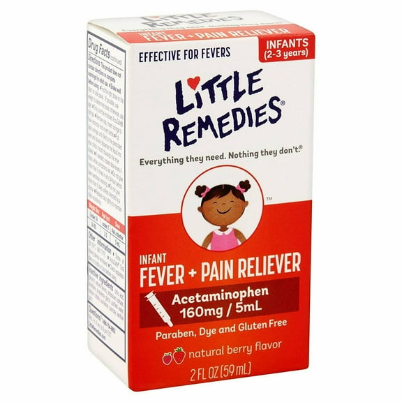 Little Remedies Infant Fever/Pain Reliever Liquid Natural Berry 2oz, 6 Pack