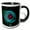 Black/White, variant on 3drose, Galaxy and Nebula - Helix Nebula (red and Blue Gases), 15oz Mug