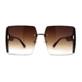 thumbnail image 2 of Womens Rimless Side Glitter Trim Oversize 90s Butterfly Sunglasses Brown Gold, 2 of 4
