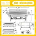 thumbnail image 3 of Jacgood 10 Pack Chafing Dish Rectangular 8QT Full Pan×4+1/3 Pan×4+Round 6QT×2 Chafers Stainless Steel Catering Buffet Warmer Set for Parties,Events,Wedding,Dinner, 3 of 8