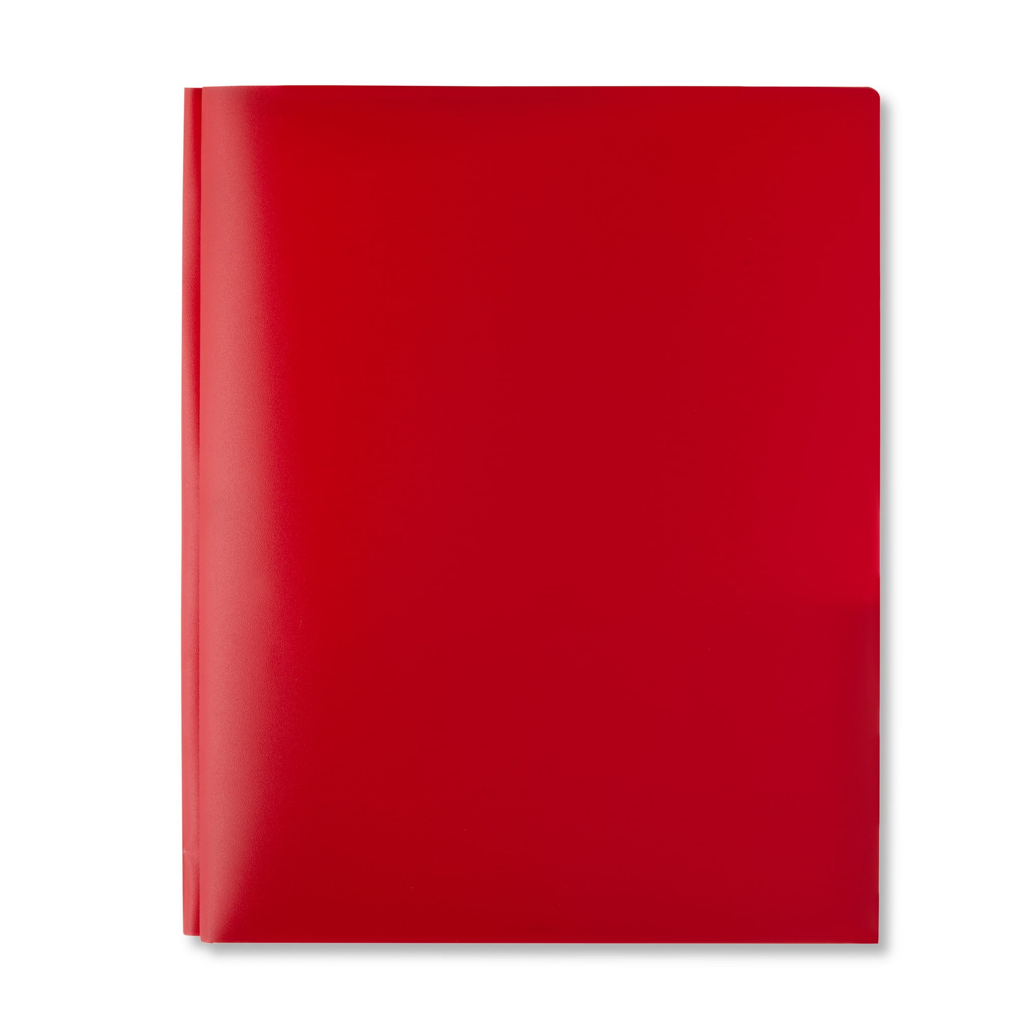 Pen+Gear 3-Prong 2-Pocket Poly Folder, Red