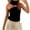 Black, variant on AherBiu Going out Tops for Women Twisted Cutout Turtleneck Slim Fitted Cute Shirts Summer Tank Camisole