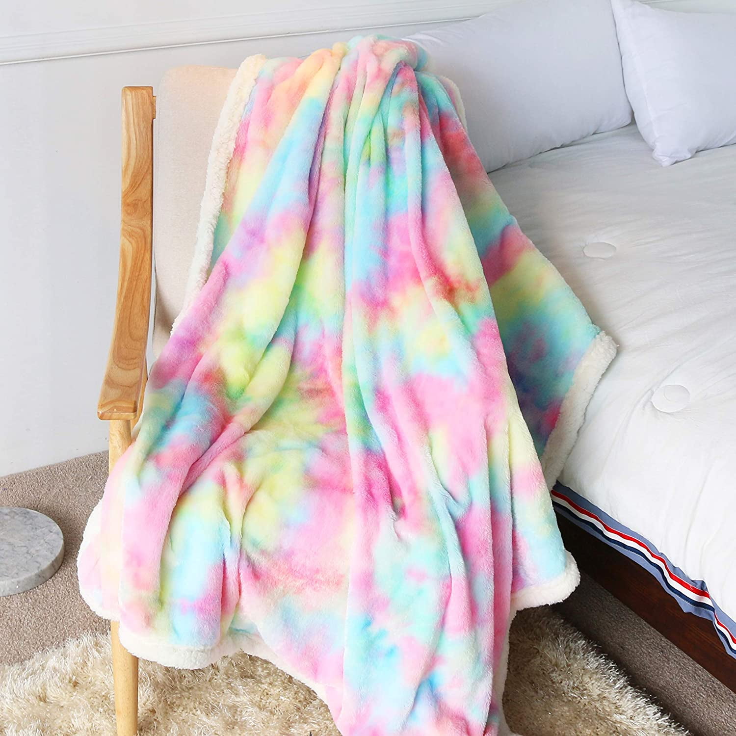 Arightex Decorative Rainbow Throw Blanket Unicorn Blanket Gift For Girls Plush Blanket Colorful Bedding Sofa Cover Furry Fuzzy Fur Warm Throw Cozy Couch Throw Blanket Love Wins Blanket 50 X60 Walmart Com