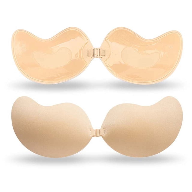 Sujetador de mango de silicona sin aro, ropa interior invisible, sin tirantes, parche para el pecho, fino, transpirable, push up, mango, hebilla frontal, parche para el pecho