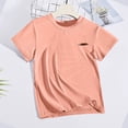 thumbnail image 5 of HAOTAGS Girls Athletic Shirts(2-18) Letter Print Short Sleeve Quick Dry T-shirts Sports Activewear Workout Tops Orange Size 8-9Years, 5 of 6