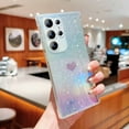 thumbnail image 5 of for Samsung Galaxy S22 Ultra Case Iridescent Holographic, Gradient Bling Glitter Clear Phone Case with Camera Lens Cover Soft Shockproof Cute Heart S22 Ultra Case for Women Girls 6.8" (Purple Heart), 5 of 10