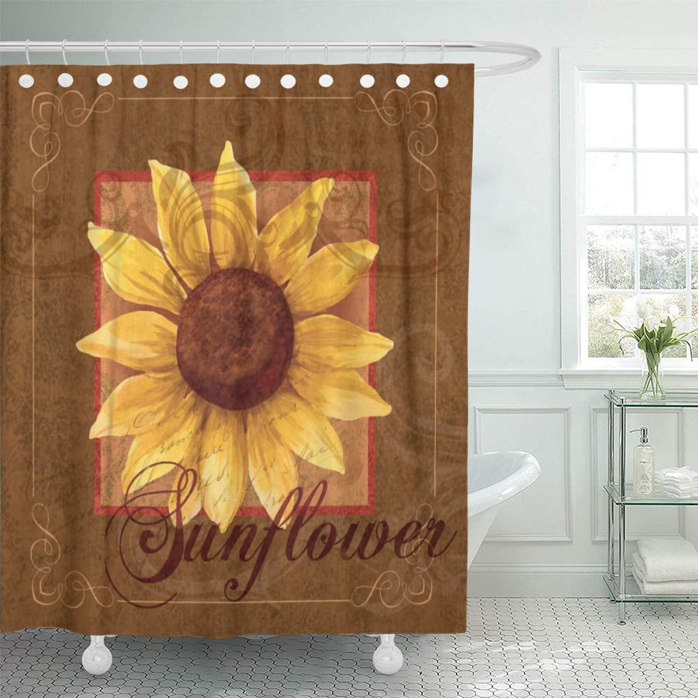 Details about   Oil Painting Sunflower Flower Fabric Bathroom Shower Curtains & Hooks 71Inch 