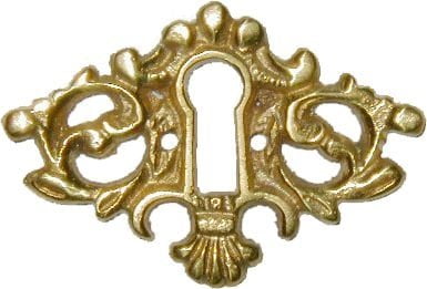 Victorian Style Cast Brass Keyhole Cover vintage antique restore furniture old