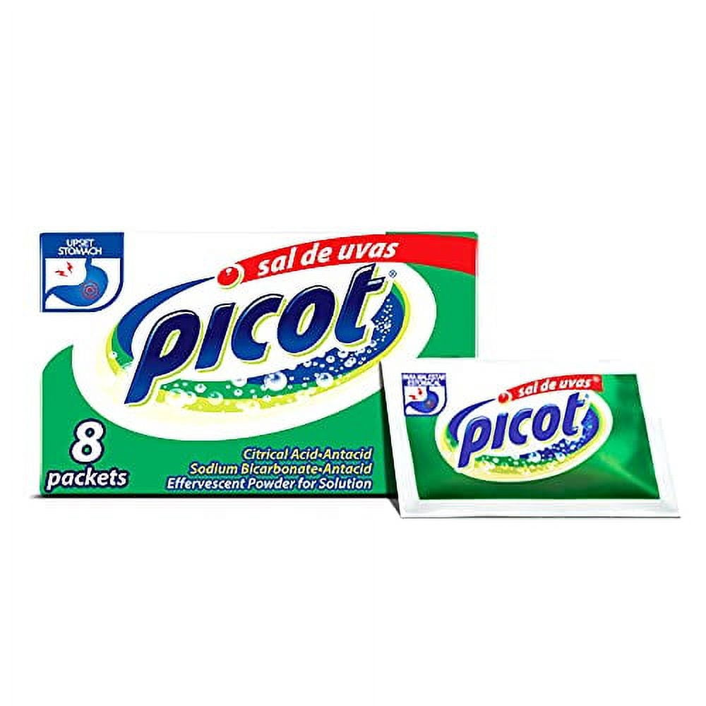 Sal de Uvas Picot, Effervescent Powder Solution, Antacid, 0.17 Oz, 6-Pack of 8 Antacid Sachets, 6 Boxes