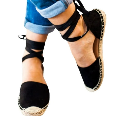 

Wavsuf Flat Sandals for Women Casual Summer Closed Toe Wide Taping Black Sandals Shoes Size 7